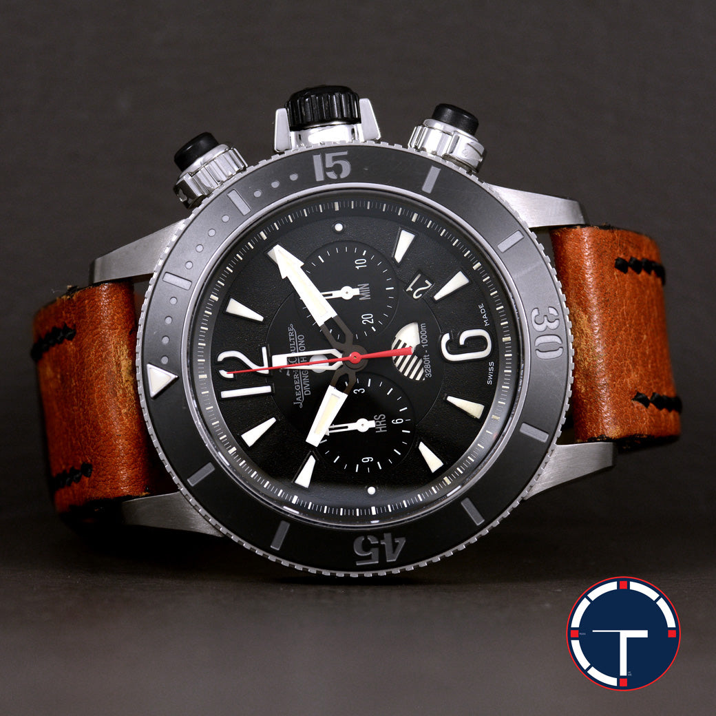 นาฬิกา Jaeger-Lecoultre Master Compressor Diving Chonograph GMT U.S. Navy Seal Limited1500เรือน มีสายหนังและหัวเข็มขัดแท้ Automatic ขนาด 46 mm