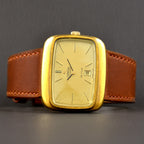 นาฬิกา Omega DeVille กะไหล่ทอง ทรงสีเหลี่ยม ผืนผ้า Automatic ขนาด 30x37 mm