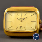 นาฬิกา Omega DeVille กะไหล่ทอง ทรงสีเหลี่ยม ผืนผ้า Automatic ขนาด 30x37 mm