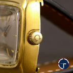 นาฬิกา Omega De Ville หน้าปัดสีทองเข้ม กะไหล่ทอง ทรงสีเหลี่ยมผืนผ้า Automatic ขนาด 31x36 mm