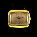 นาฬิกา Omega De Ville หน้าปัดสีทองเข้ม กะไหล่ทอง ทรงสีเหลี่ยมผืนผ้า Automatic ขนาด 31x36 mm