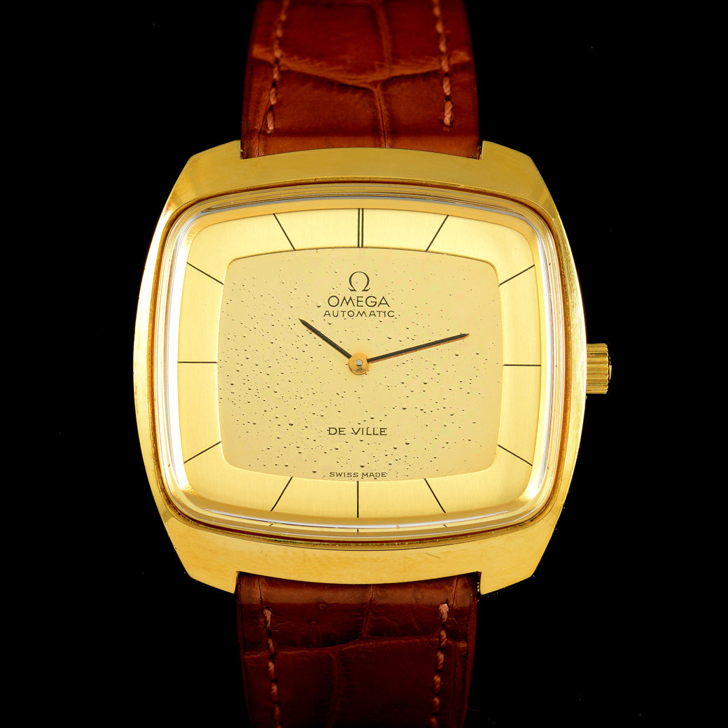 นาฬิกา Omega De ville หน้าดาว เรือนกะไหล่ทอง ทรงสี่เหลี่ยม นาฬิกาปี1973 ขนาด 35 x 36 mm