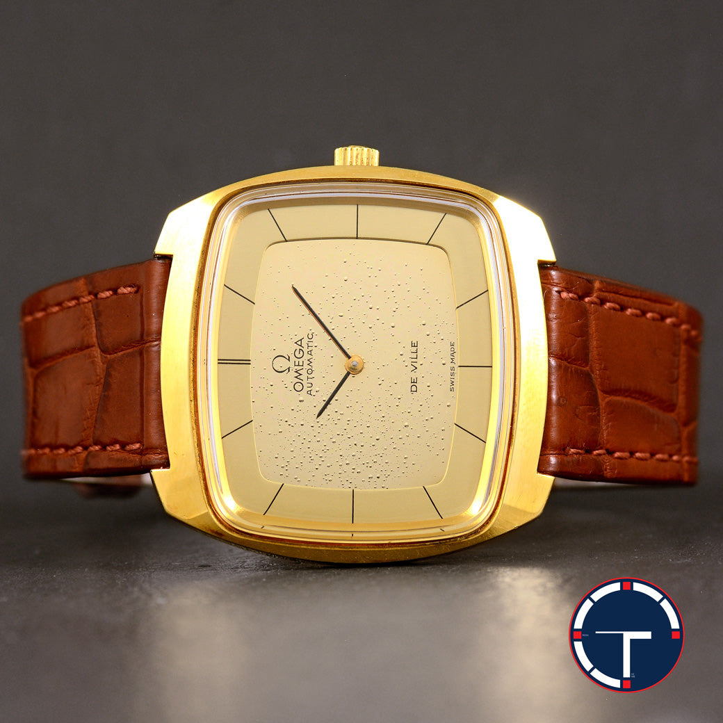 นาฬิกา Omega De ville หน้าดาว เรือนกะไหล่ทอง ทรงสี่เหลี่ยม นาฬิกาปี1973 ขนาด 35 x 36 mm