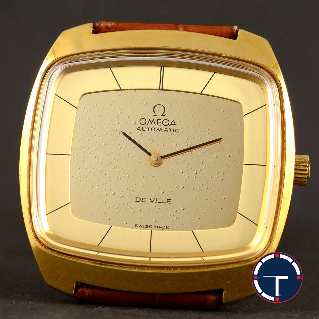 นาฬิกา Omega De ville หน้าดาว เรือนกะไหล่ทอง ทรงสี่เหลี่ยม นาฬิกาปี1973 ขนาด 35 x 36 mm
