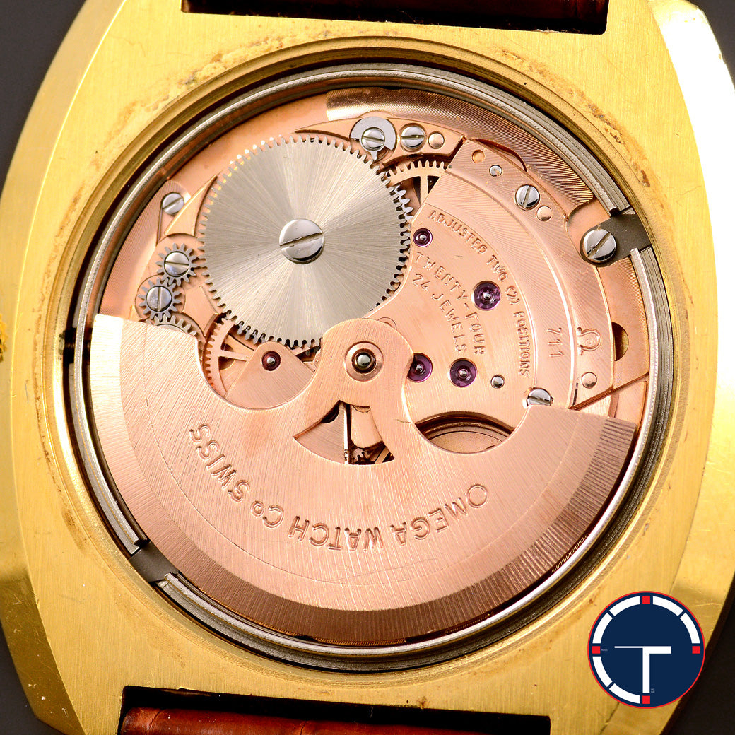 นาฬิกา Omega De ville หน้าดาว เรือนกะไหล่ทอง ทรงสี่เหลี่ยม นาฬิกาปี1973 ขนาด 35 x 36 mm