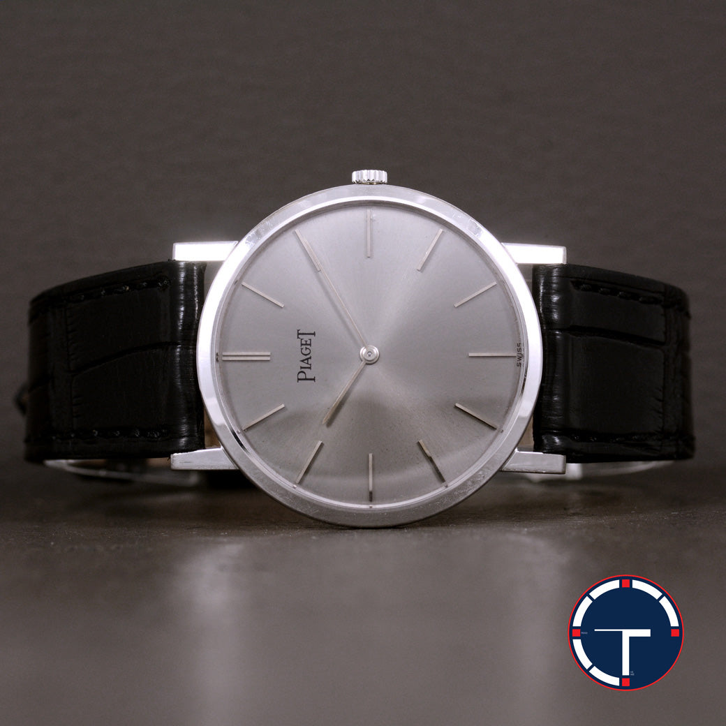 นาฬิกา Piaget Altiplano Ref.903 18k White Gold หน้าปัดสีเทา ตัวเรือนทองคำขาว18K หัวเข็มขัดแท้ ไขลาน ขนาด 32 mm