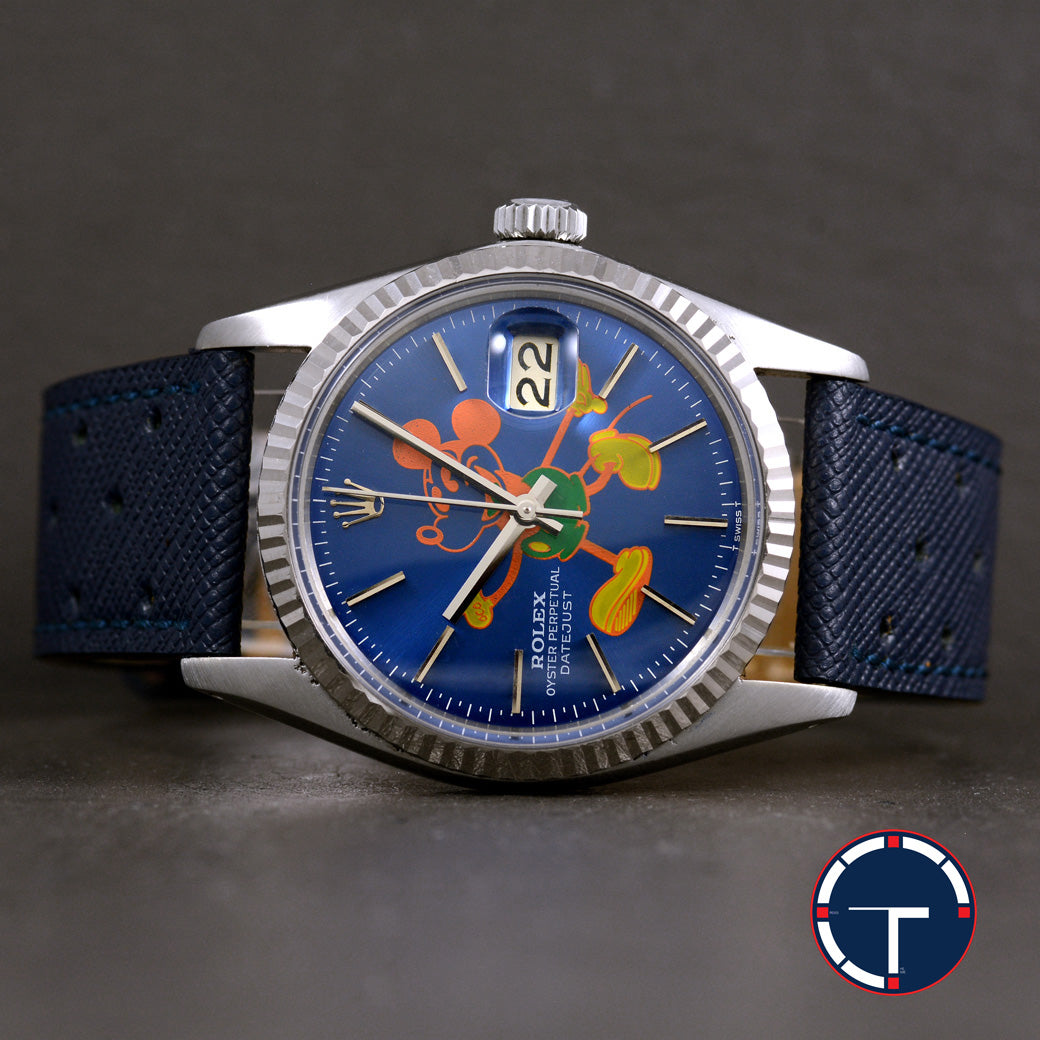 นาฬิกา Rolex DateJust Ref.16014 หน้าปัดMickey Mouse ขอบหยักทองคำขาว นาฬิกาปี1980 Automatic ขนาด 36 mm