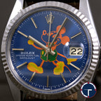 นาฬิกา Rolex DateJust Ref.16014 หน้าปัดMickey Mouse ขอบหยักทองคำขาว นาฬิกาปี1980 Automatic ขนาด 36 mm