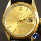 นาฬิกา Rolex Date Ref.1550 Gold Capped หน้าปัดสีทอง ตัวเรือนทองหุ้ม นาฬิกาปี1979 Automatic ขนาด 34 mm