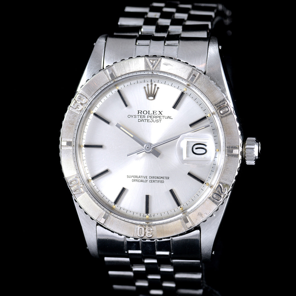 นาฬิกา Rolex DateJust Turn-O-Graph Thunderbird Ref.1625 หน้าปัดสีเงิน สายจูบิลลี่แท้(แบบม้วน) นาฬิกาปี1966 Automatic ขนาด 36 mm