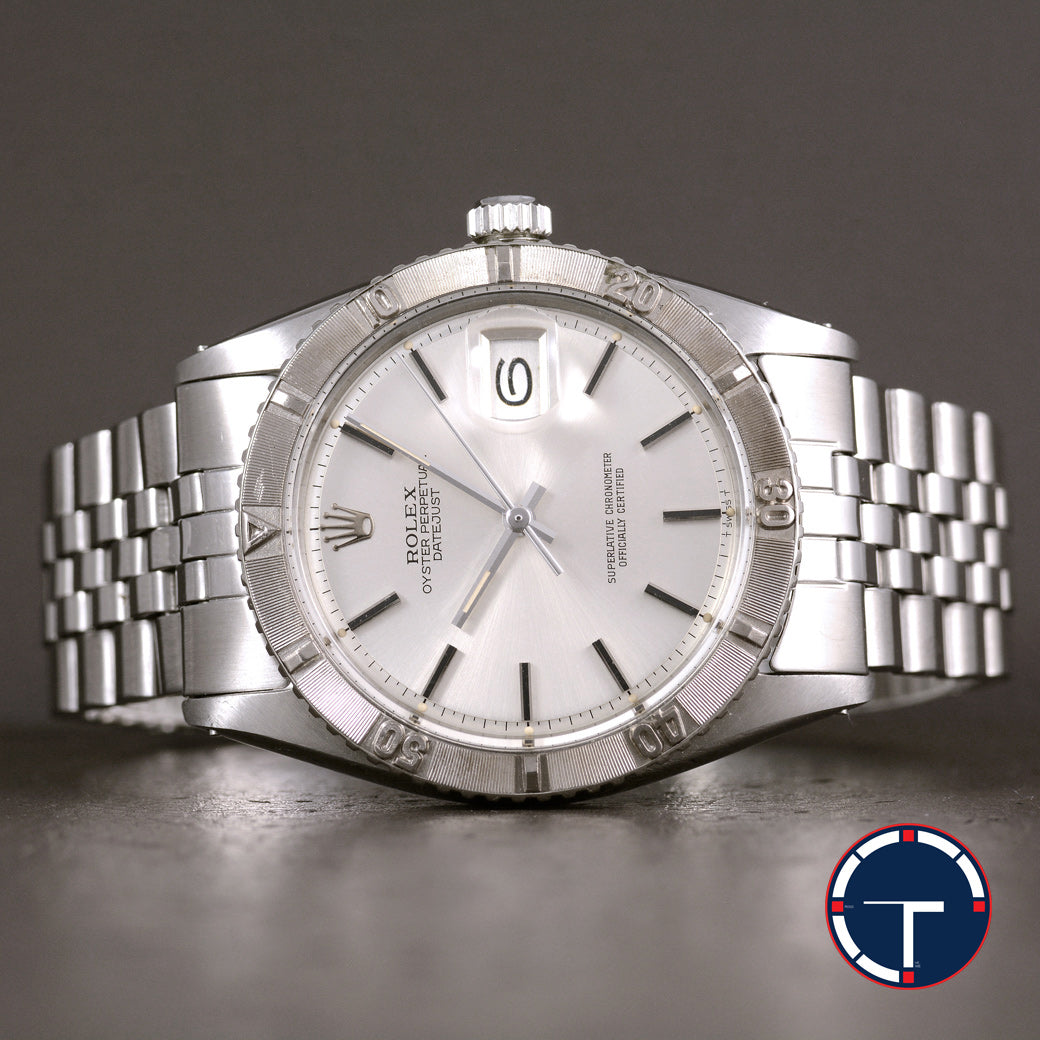 นาฬิกา Rolex DateJust Turn-O-Graph Thunderbird Ref.1625 หน้าปัดสีเงิน สายจูบิลลี่แท้(แบบม้วน) นาฬิกาปี1966 Automatic ขนาด 36 mm
