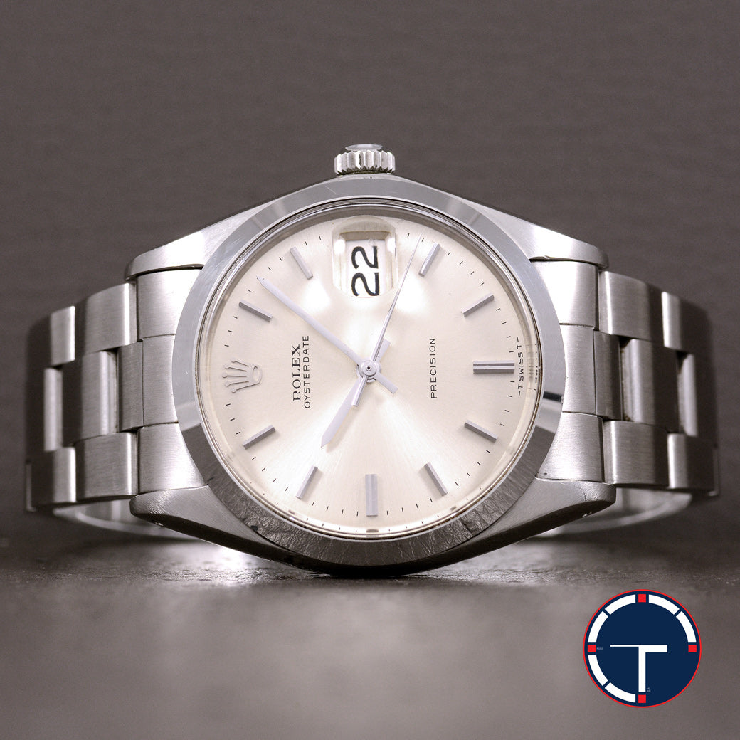 นาฬิกา Rolex Oysterdate Percision Ref.6694 Silver Dial หน้าปัดสีเงิน สายOysterแท้แบบม้วน นาฬิกาปี1971 ไขลาน(Manual Winding) ขนาด 34 mm