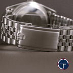 นาฬิกา Rolex DateJust Ref.1601 หน้าปัดสีเงิน2ชั้น ขอบหยักทองคำขาว18K สายจูบิรี่แท้(แบบม้วน) นาฬิกาปี1970 Automatic ขนาด 36 mm