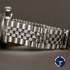 นาฬิกา Rolex DateJust Ref.1601 หน้าขาว2ชั้นWide-Boy ขอบทองคำขาว18K สายจูบีลี่แท้(แบบม้วน) นาฬิกาปี1971 Automatic ขนาด 36 mm