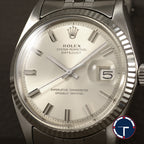 นาฬิกา Rolex DateJust Ref.1601 หน้าขาว2ชั้นWide-Boy ขอบทองคำขาว18K สายจูบีลี่แท้(แบบม้วน) นาฬิกาปี1971 Automatic ขนาด 36 mm
