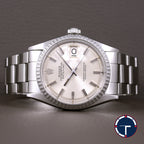 นาฬิกา Rolex Datejust Ref.1603 หน้าปัดสีเงิน ขอบEngine Turned สายOysterแท้(แบบม้วน) นาฬิกาปี1970 Automatic ขนาด 36 mm