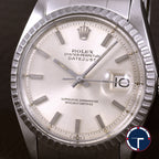 นาฬิกา Rolex Datejust Ref.1603 หน้าปัดสีเงิน ขอบEngine Turned สายOysterแท้(แบบม้วน) นาฬิกาปี1970 Automatic ขนาด 36 mm
