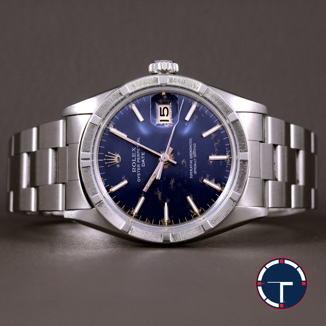 นาฬิกา Rolex Date Ref.1501 หน้าปัดสีน้ำเงิน ขอบรางรถไฟ สายOysterแท้ นาฬิกาปี1968 Automatic ขนาด 34 mm