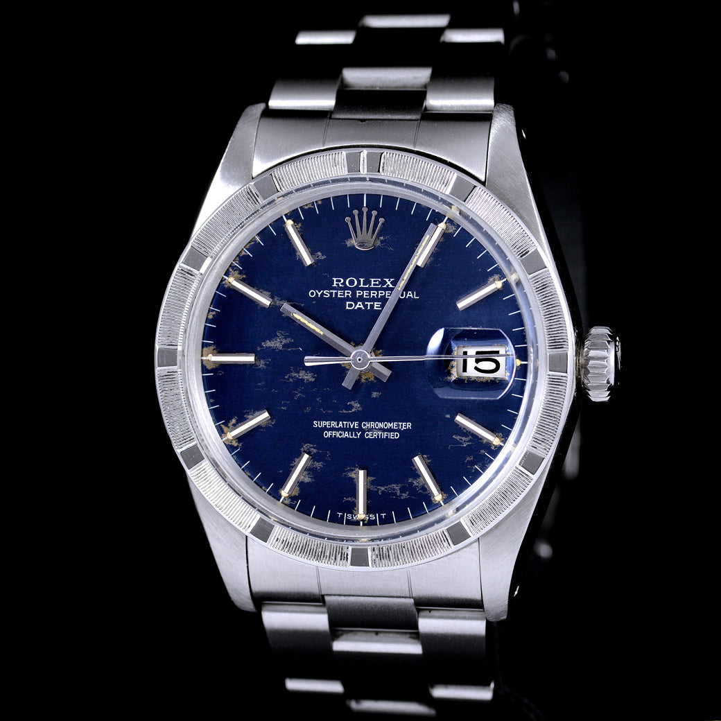 นาฬิกา Rolex Date Ref.1501 หน้าปัดสีน้ำเงิน ขอบรางรถไฟ สายOysterแท้ นาฬิกาปี1968 Automatic ขนาด 34 mm