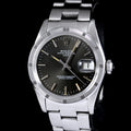 นาฬิกา Rolex Date Ref.1501 หน้าปัดสีเทาดำ ขอบรางรถไฟ สายOysterแท้ นาฬิกาปี1980 Automatic ขนาด 34 mm