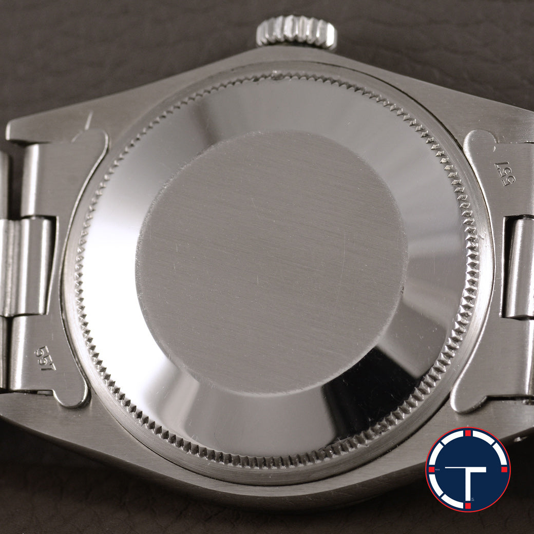 นาฬิกา Rolex Date Ref.1501 หน้าปัดสีเทาดำ ขอบรางรถไฟ สายOysterแท้ นาฬิกาปี1980 Automatic ขนาด 34 mm