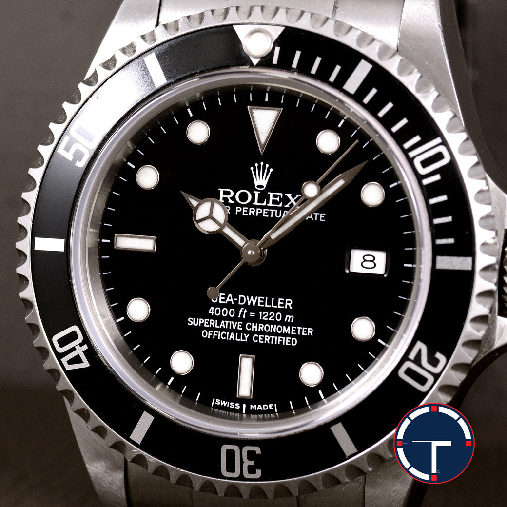 นาฬิกา Rolex Sea-Dweller Ref.16600 SeriesF หน้าดำ ขอบฟิล์ม กระจกSapphire สายOysterแท้ มีกล่อง+ใบ+Tag นาฬิกาปี2005 Automatic ขนาด 40 mm