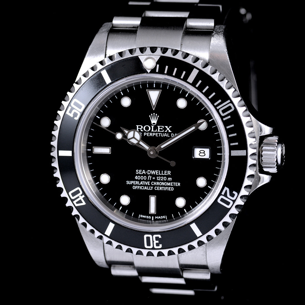 นาฬิกา Rolex Sea-Dweller Ref.16600 SeriesF หน้าดำ ขอบฟิล์ม กระจกSapphire สายOysterแท้ มีกล่อง+ใบ+Tag นาฬิกาปี2005 Automatic ขนาด 40 mm
