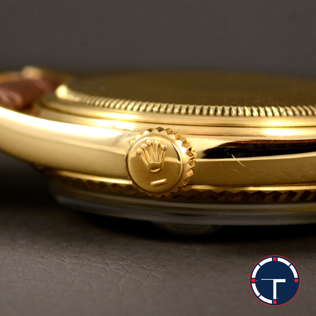 นาฬิกา Rolex Datejust Ref.1601 ทองคำ14K หน้าปัดสีทอง ขอบหยักทองคำ ตัวเรือนทองคำ14K นาฬิกาปี1971 Automatic ขนาด 36 mm