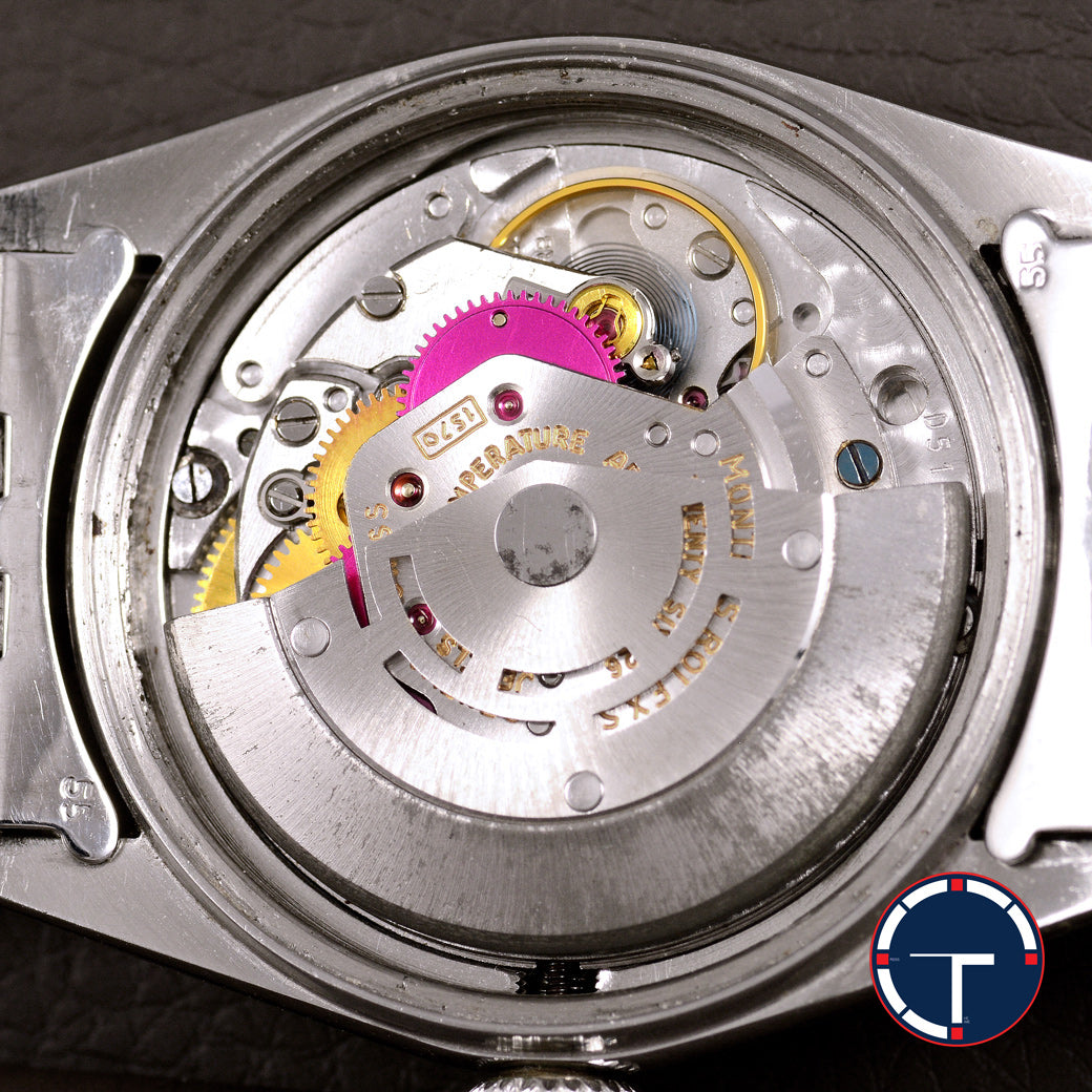 นาฬิกา Rolex DateJust Ref.1603 หน้าสีฟ้า2ชั้น ขอบEngine Turned สายจูบิรี่แท้(แบบม้วน) นาฬกาปี1972 Automatic ขนาด 36 mm