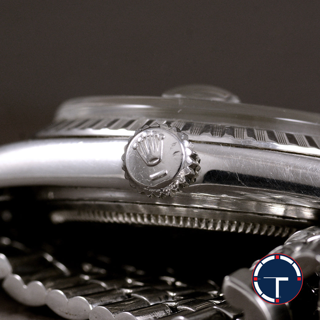 นาฬิกา Rolex DateJust Ref.1603 หน้าสีฟ้า2ชั้น ขอบEngine Turned สายจูบิรี่แท้(แบบม้วน) นาฬกาปี1972 Automatic ขนาด 36 mm
