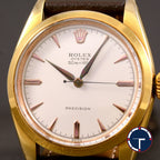 นาฬิกา Rolex Oyster Ref.6427 หน้าปัดสีขาว ตัวเรือนชุบทอง นาฬิกาปี1959 ไขลาน(Manual Winding) ขนาด 34 mm