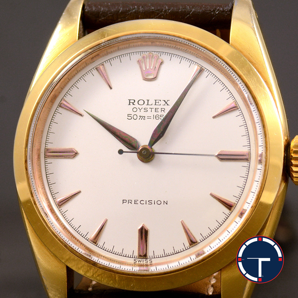 นาฬิกา Rolex Oyster Ref.6427 หน้าปัดสีขาว ตัวเรือนชุบทอง นาฬิกาปี1959 ไขลาน(Manual Winding) ขนาด 34 mm