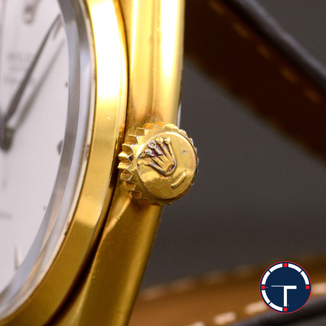 นาฬิกา Rolex Oyster Ref.6427 หน้าปัดสีขาว ตัวเรือนชุบทอง นาฬิกาปี1959 ไขลาน(Manual Winding) ขนาด 34 mm