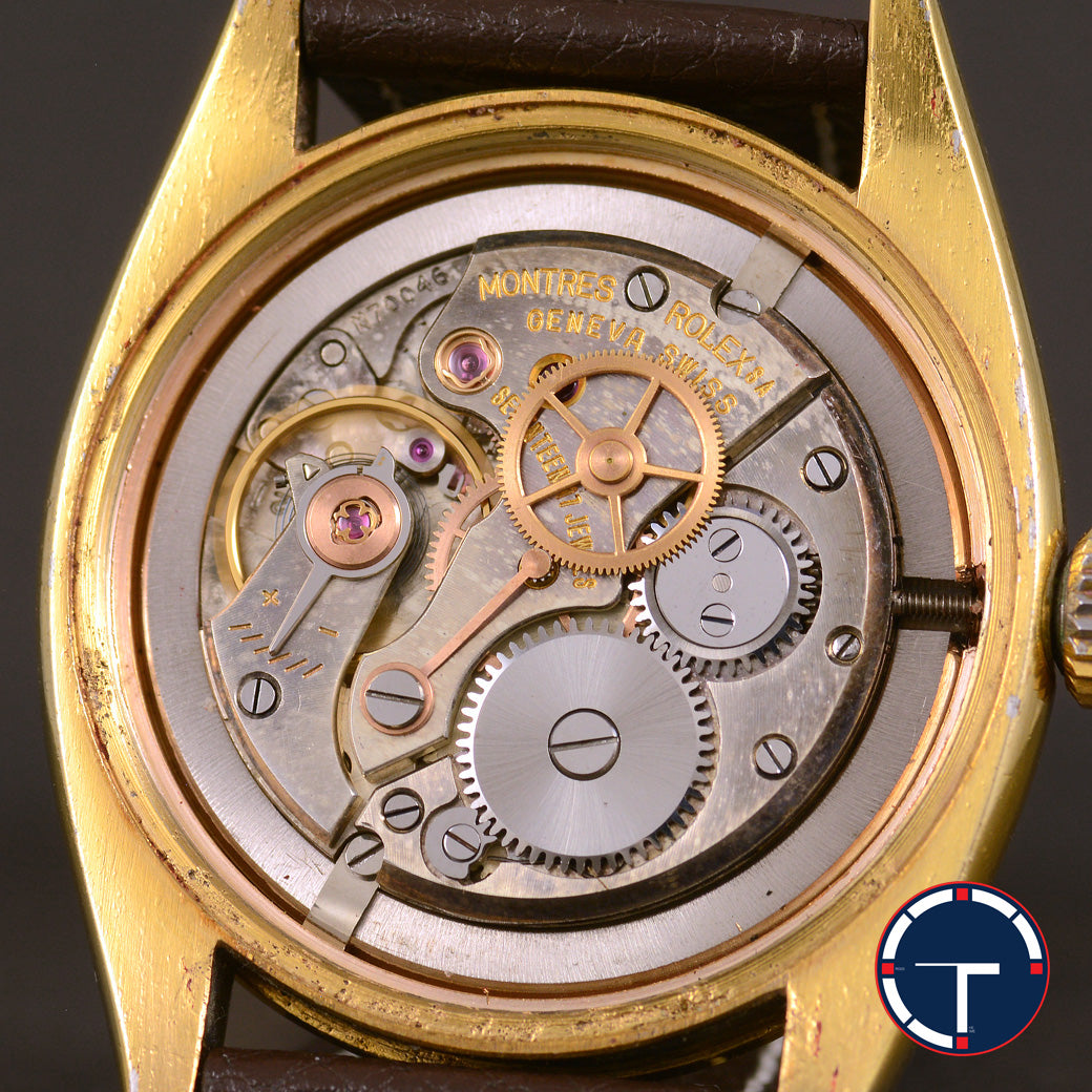 นาฬิกา Rolex Oyster Ref.6427 หน้าปัดสีขาว ตัวเรือนชุบทอง นาฬิกาปี1959 ไขลาน(Manual Winding) ขนาด 34 mm