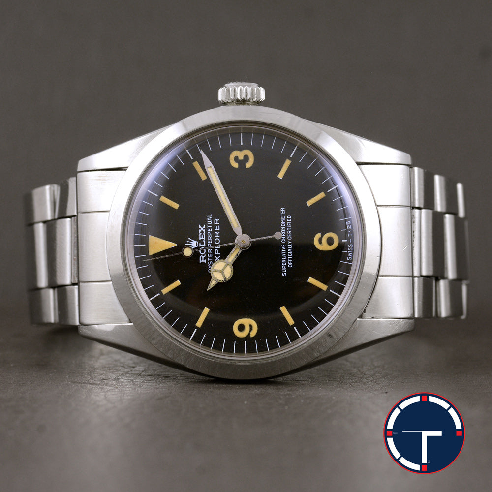นาฬิกา Rolex ExplorerI Ref.1016 หน้าปัดสีดำ หลักชั่วโมงเฟด(พลายน้ำT<25) สายOysterแท้แบบม้วน นาฬิกาปี1972 Automatic ขนาด 36 mm