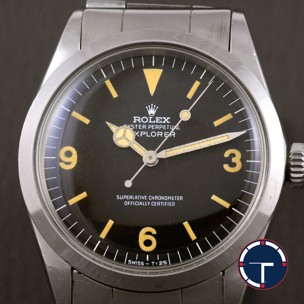 นาฬิกา Rolex ExplorerI Ref.1016 หน้าปัดสีดำ หลักชั่วโมงเฟด(พลายน้ำT<25) สายOysterแท้แบบม้วน นาฬิกาปี1972 Automatic ขนาด 36 mm