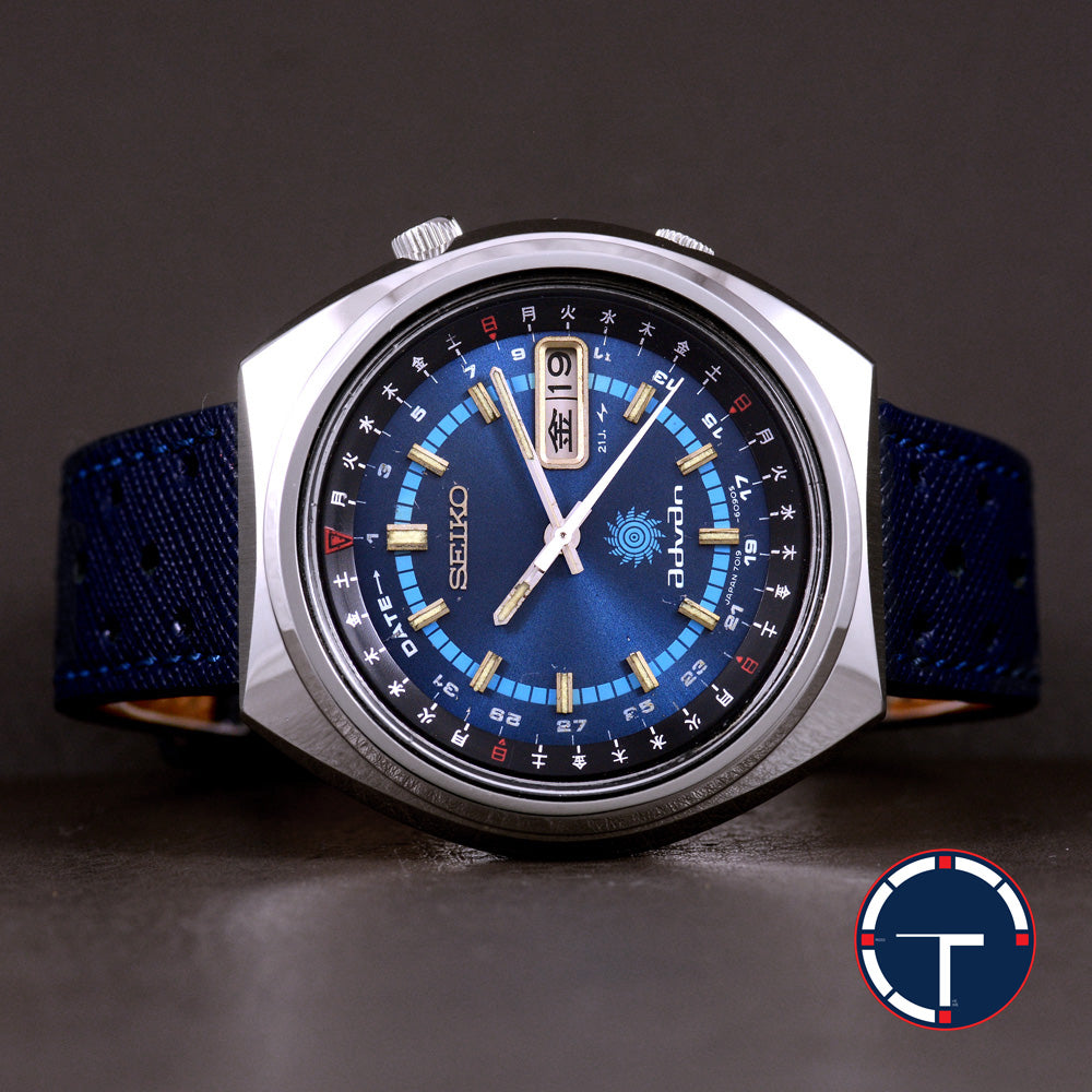 นาฬิกา Seiko Advan Perpetual Calendar JDM 7019-6050 หน้าปัดสีน้ำเงิน ขอบภาษาญี่ปุ่น (มีขายเฉพาะที่ญี่ปุ่น) Automatic ขนาด 35 mm