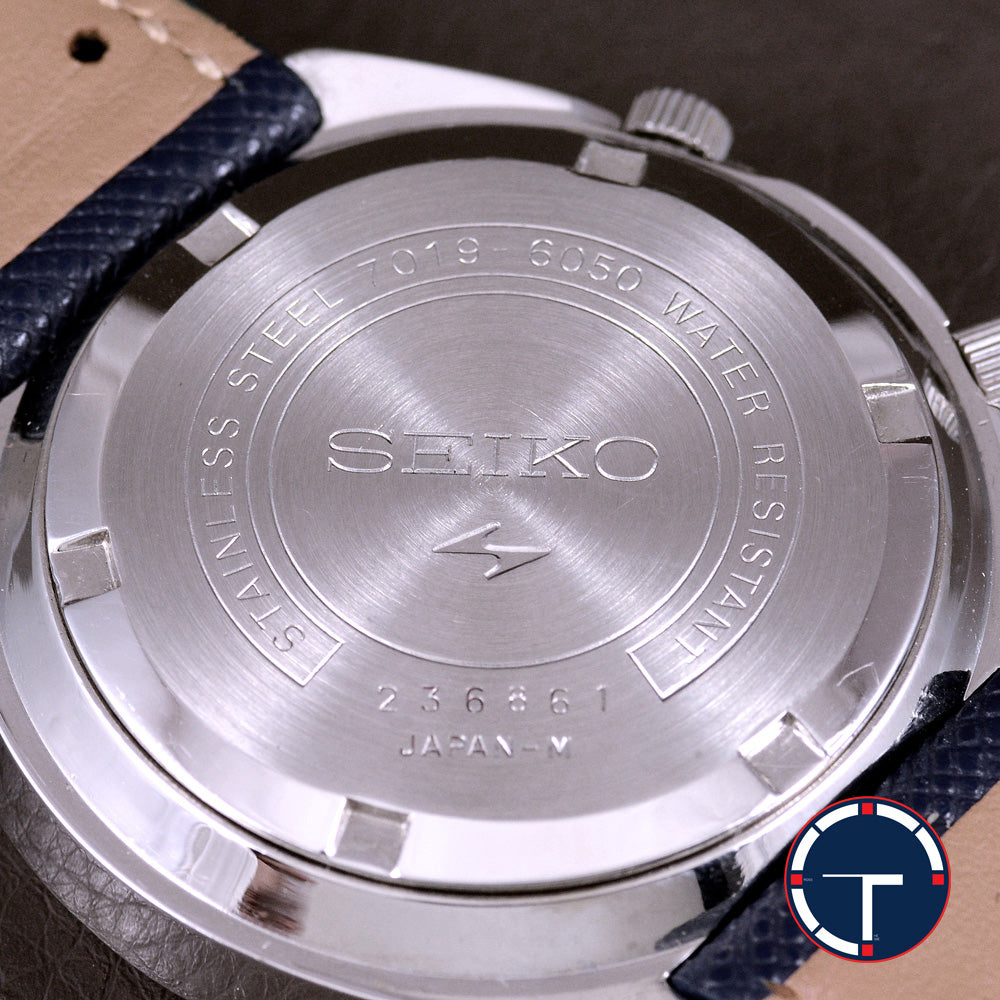 นาฬิกา Seiko Advan Perpetual Calendar JDM 7019-6050 หน้าปัดสีน้ำเงิน ขอบภาษาญี่ปุ่น (มีขายเฉพาะที่ญี่ปุ่น) Automatic ขนาด 35 mm