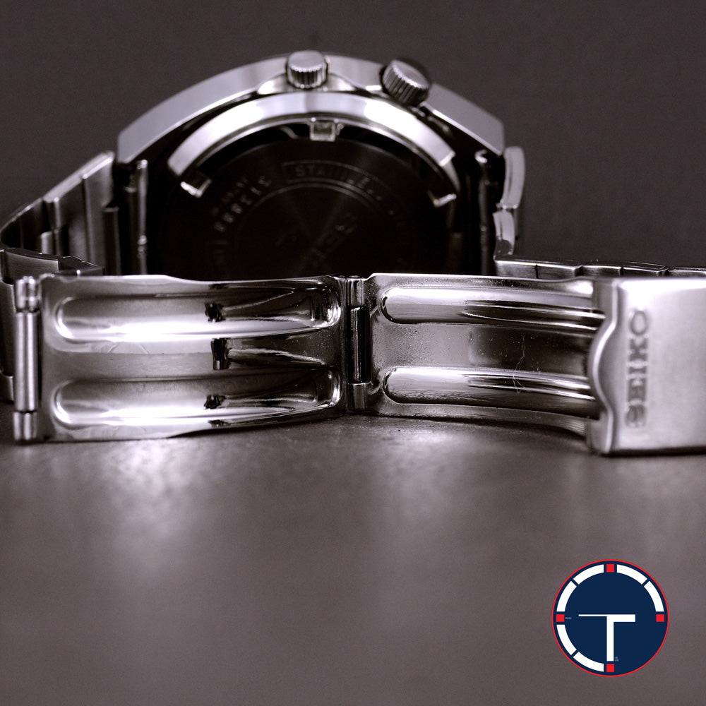 นาฬิกา Seiko Perpetual Calendar 7006-6039 หน้าปัดสีน้ำเงิน ขอบภาษาอังกฤษ สายเหล็กแท้ ปี1973 Automatic ขนาด 35 mm