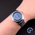 นาฬิกา Seiko Perpetual Calendar 7006-6039 หน้าปัดสีน้ำเงิน ขอบภาษาอังกฤษ สายเหล็กแท้ ปี1973 Automatic ขนาด 35 mm