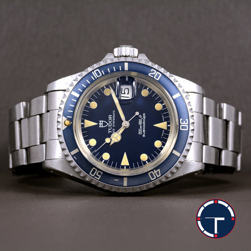 นาฬิกา **HOLD** Tudor "Unpolished" Submariner Blue Ref.79090 หน้าปัดสีน้ำเงิน พรายน้ำเฟด ขอบฟิล์มสีน้ำเงิน(สีเฟด) สายOysterแท้แบบม้วน นาฬิกาปี1993 Automatic ขนาด 40 mm