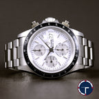 นาฬิกา Tudor Prince Date chronograph Ref.79260 หน้าขาว ขอบฟิล์มดำ สายOyster12ข้อ มีใบ นาฬิกาปี1997 Automatic ขนาด 40 mm