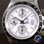 นาฬิกา Tudor Prince Date chronograph Ref.79260 หน้าขาว ขอบฟิล์มดำ สายOyster12ข้อ มีใบ นาฬิกาปี1997 Automatic ขนาด 40 mm