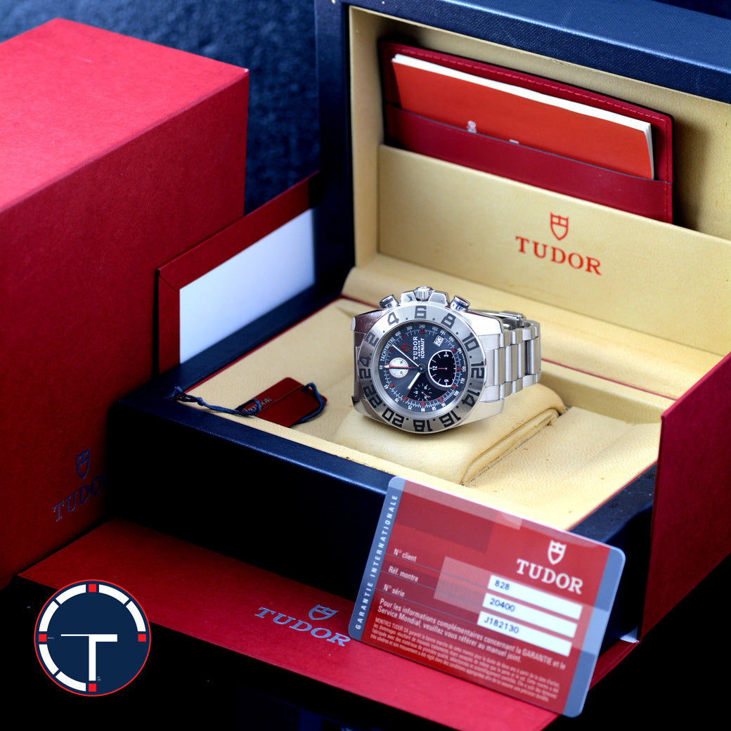 นาฬิกา Tudor Iconaut Ref.20400 Chronograph หน้าปัดสีเทา กระจกSapphire สายเหล็กแท้ มีกล่อง+ใบ นาฬิกาปี2010 Automatic ขนาด 43 mm