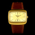 นาฬิกา Omega DeVille กะไหล่ทอง ทรงสีเหลี่ยม ผืนผ้า Automatic ขนาด 30x37 mm